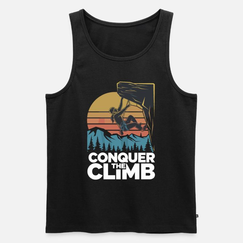 Conquer The Climb - Männer Premium Bio Tank Top - Schwarz
