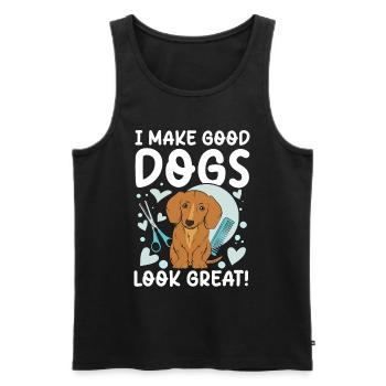 I Make Good Dogs Look Great für einen Hundfriseur - Männer Premium Bio Tank Top - Schwarz - Vorne - Michal (187cm)
