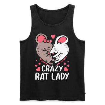 Crazy Rat Lady Rat Pet Owner - Men's Premium Organic Tank Top - black - Front - AI Model Male 178 light (178cm)