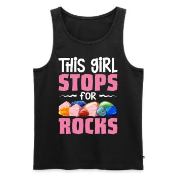 Rockhounding Rock Collectors Géologue Girl Stops - Débardeur bio Premium Homme - noir - Devant - Michal (187cm)