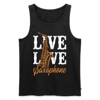 Saxophone Girl Live Love Saxophone - Débardeur bio Premium Homme - noir - Devant - Michal (187cm)