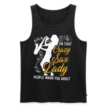 Saxophone Pun I'm That Crazy Sax - Männer Premium Bio Tank Top - Schwarz - Vorne - Michal (187cm)