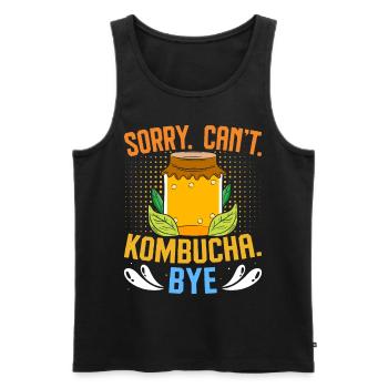 Boissons fermentées Kombucha Scoby - Débardeur bio Premium Homme - noir - Devant - AI Model Male 178 light (178cm)