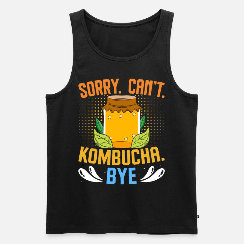 Kombucha Scoby fermented drinks - Männer Premium Bio Tank Top - Schwarz
