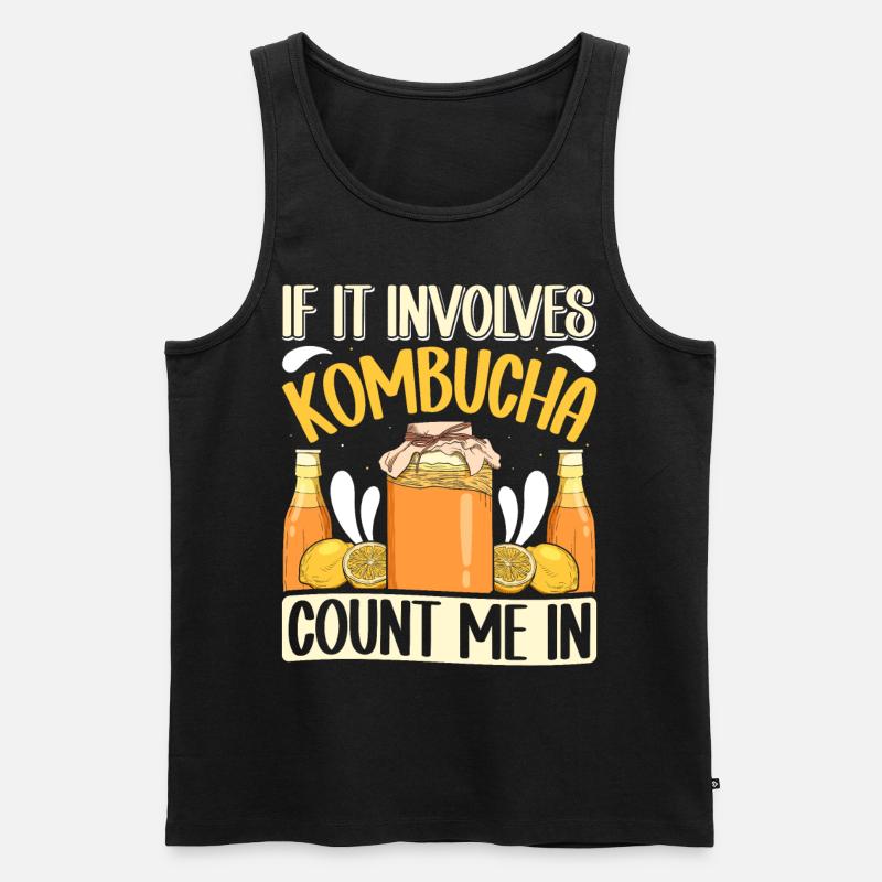 Kombucha Scoby fermented drinks - Männer Premium Bio Tank Top - Schwarz