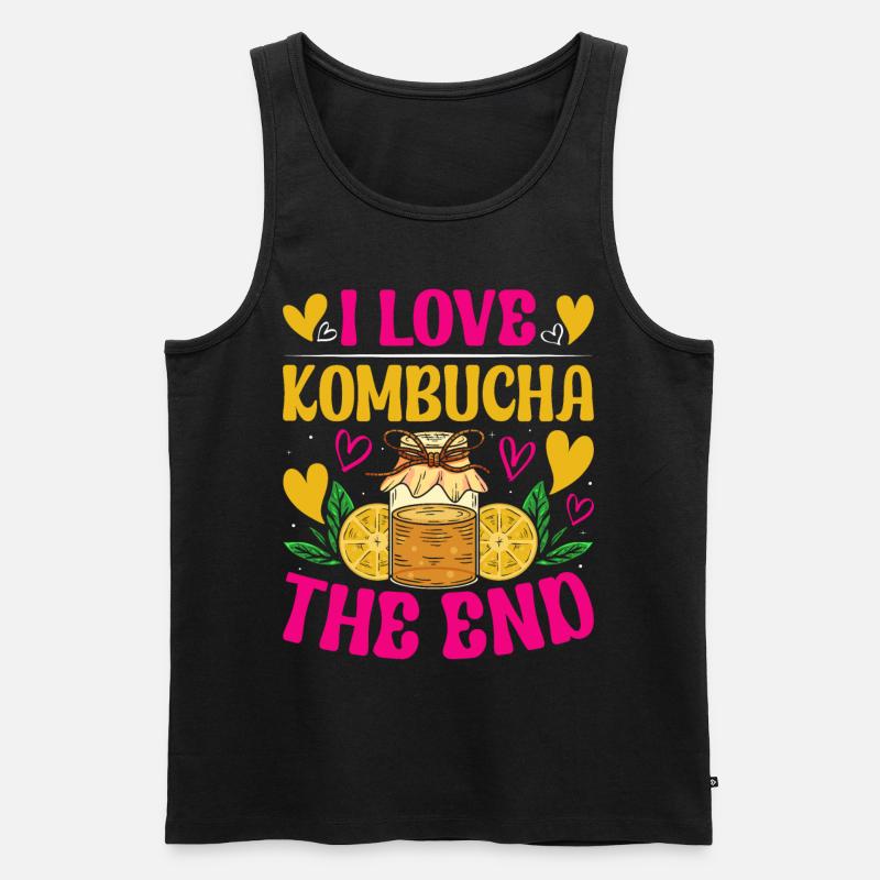 Kombucha Scoby fermented drinks - Männer Premium Bio Tank Top - Schwarz
