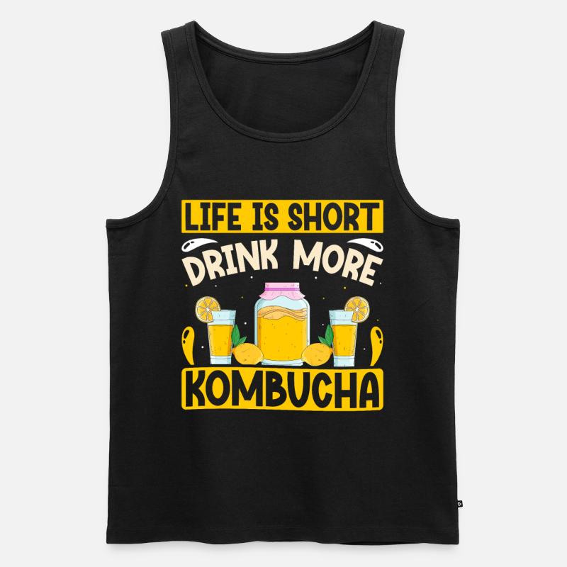 Kombucha Scoby fermented drinks - Männer Premium Bio Tank Top - Schwarz