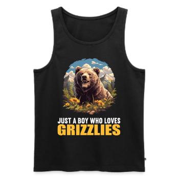 grizzly bears Grizzly bear - Men's Premium Organic Tank Top - black - Front - Michal (187cm)