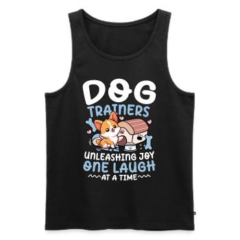 Dog trainers Unleashing Joy One Laugh At A Time - Männer Premium Bio Tank Top - Schwarz - Vorne - AI Model Male 178 light (178cm)
