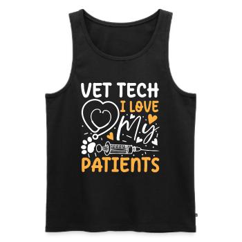Vet Tech I Love My Patients - Männer Premium Bio Tank Top - Schwarz - Vorne - AI Model Male 178 light (178cm)
