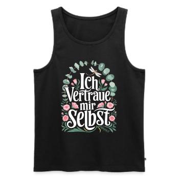 Ich vertraue mir selbst für einen Optimisten - Männer Premium Bio Tank Top - Schwarz - Vorne - Michal (187cm)