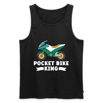 Pocketbike, Pocket Bike, moto - Débardeur bio Premium Homme - noir - Devant - Michal (187cm)