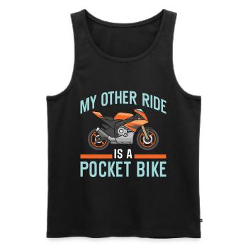 Pocketbike, Pocket Bike, moto - Débardeur bio Premium Homme - noir - Devant - Michal (187cm)