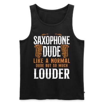 Saxophones Saxophones Dude Like A - Men's Premium Organic Tank Top - black - Front - AI Model Male 178 light (178cm)