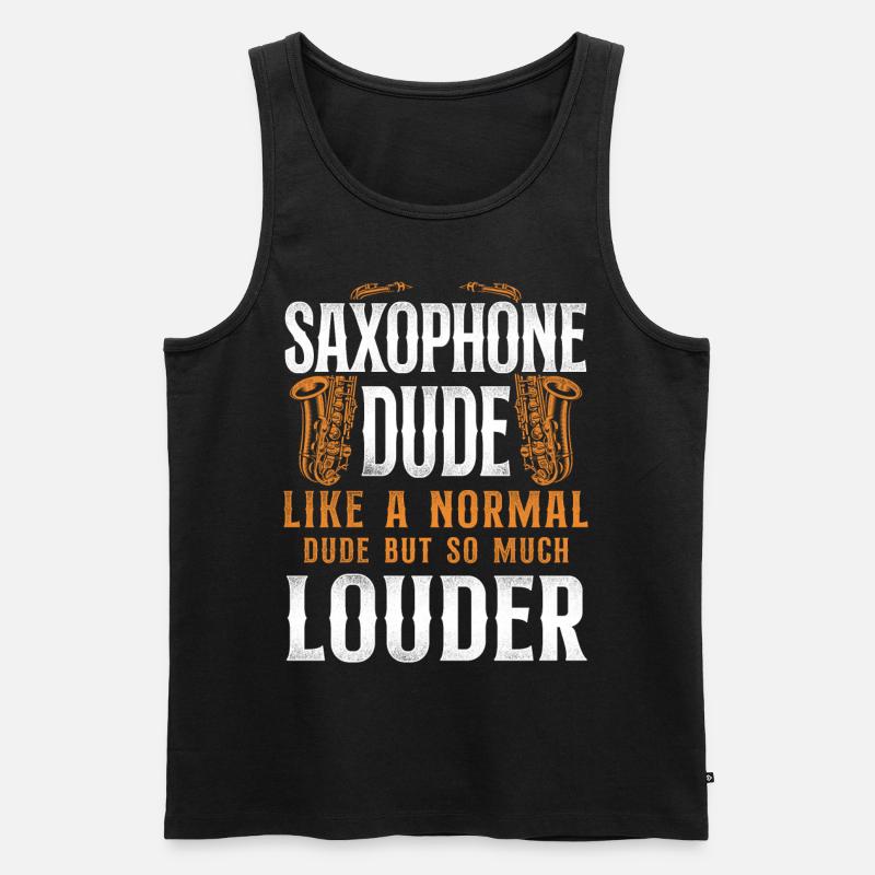 Saxophone Saxophone Dude Like A - Männer Premium Bio Tank Top - Schwarz