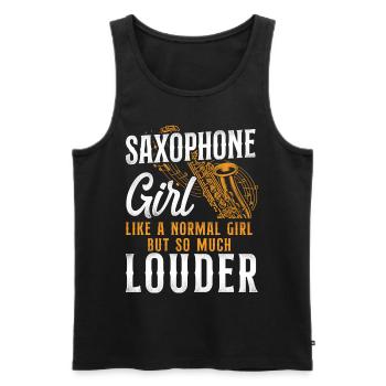 Saxophone Saxophone Girl Like A - Débardeur bio Premium Homme - noir - Devant - Michal (187cm)