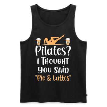 Pilates Pie Lattes Professeur de Pilates Exercice de yoga - Débardeur bio Premium Homme - noir - Devant - Michal (187cm)
