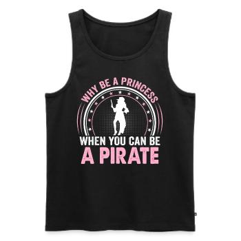 Pourquoi être une princesse quand on est un pirate - Débardeur bio Premium Homme - noir - Devant - Michal (187cm)