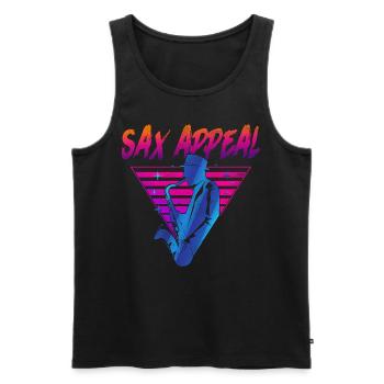 Saxophone Retro Vintage Sax Appeal - Men's Premium Organic Tank Top - black - Front - Michal (187cm)