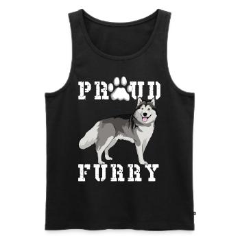 Furry Fandom Furries Fursona Proud Furry - Débardeur bio Premium Homme - noir - Devant - AI Model Male 178 light (178cm)