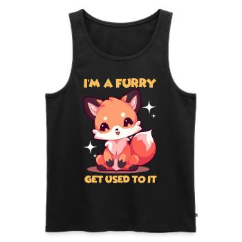 Furry Fandom Furries Fursona Je suis un Furry - Débardeur bio Premium Homme - noir - Devant - AI Model Male 178 light (178cm)