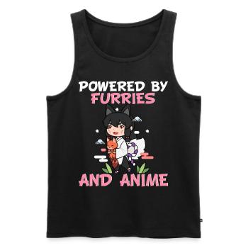 Furry Fandom Furries Fursona Powered by Furries - Men's Premium Organic Tank Top - black - Front - AI Model Male 178 light (178cm)