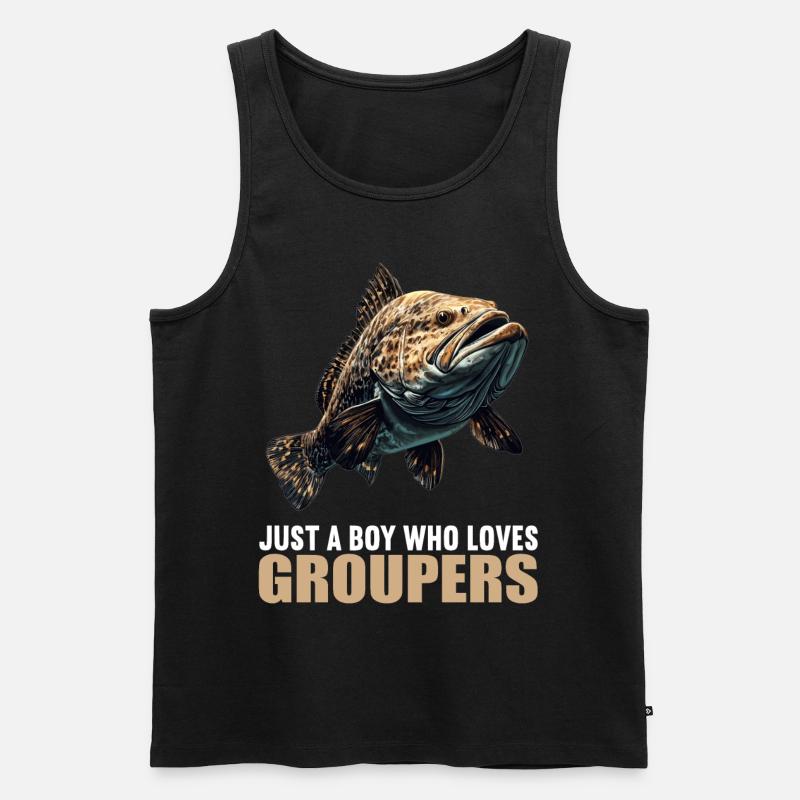 Zackenbarsche Zackenbarsch - Männer Premium Bio Tank Top - Schwarz