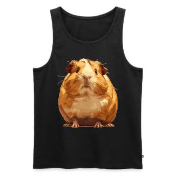 Meerschweinchen - Männer Premium Bio Tank Top - Schwarz - Vorne - Michal (187cm)