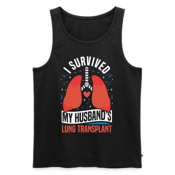 Survived my husband's lung transplant - Men's Premium Organic Tank Top - black - Front - AI Model Male 178 light (178cm)