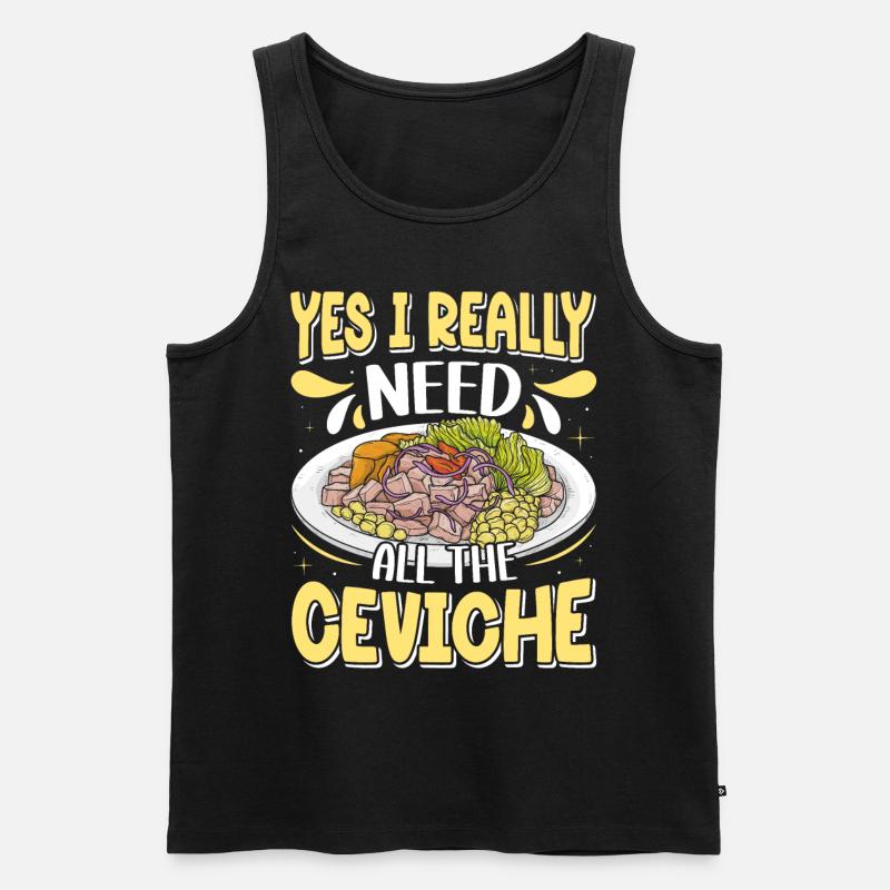 Seafood Peruvian Ceviche - Männer Premium Bio Tank Top - Schwarz