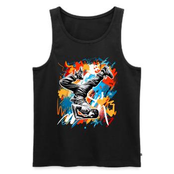 Breakdancing - Men's Premium Organic Tank Top - black - Front - Michal (187cm)