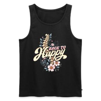 Chiropractor Physical Therapist Back To Happy - Men's Premium Organic Tank Top - black - Front - Michal (187cm)