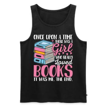 A girl who loved books Female - Men's Premium Organic Tank Top - black - Front - AI Model Male 178 light (178cm)