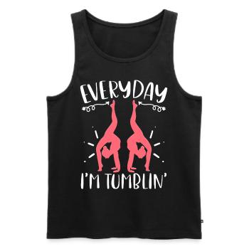 Everyday I'm Tumblin' Funny Tumbling Gymnastics - Männer Premium Bio Tank Top - Schwarz - Vorne - Michal (187cm)
