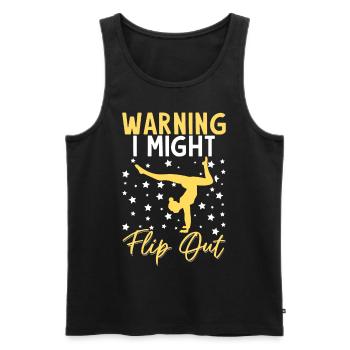 Warning I might freak out cheerleaders - Men's Premium Organic Tank Top - black - Front - AI Model Male 178 light (178cm)