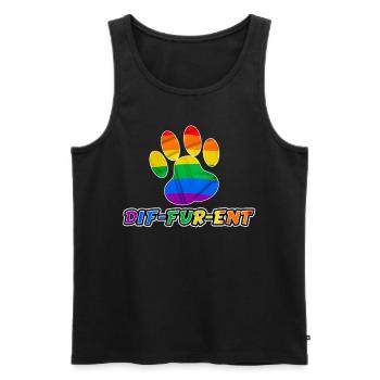 Dif-Fur-Ent Furry Fandom LGBTQ Pride Flag Furries - Men's Premium Organic Tank Top - black - Front - AI Model Male 178 light (178cm)