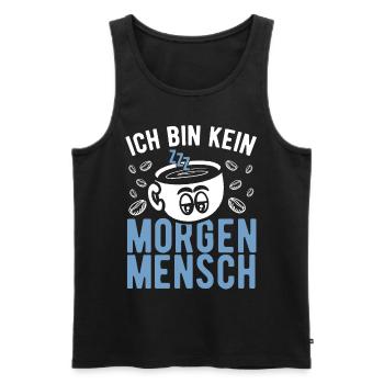 Night owl, late riser, sleepyhead, morning person - Men's Premium Organic Tank Top - black - Front - AI Model Male 178 light (178cm)