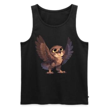 Falken Falke - Männer Premium Bio Tank Top - Schwarz - Vorne - AI Model Male 178 light (178cm)