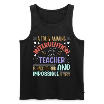 Intervention Teacher, Intervention specialist - Männer Premium Bio Tank Top - Schwarz - Vorne - AI Model Male 178 light (178cm)