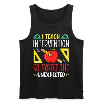 Intervention Teacher, Intervention specialist - Männer Premium Bio Tank Top - Schwarz - Vorne - AI Model Male 178 light (178cm)