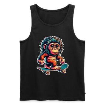 Neandertaler Skateboard Skater - Männer Premium Bio Tank Top - Schwarz - Vorne - Michal (187cm)