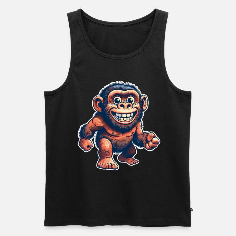 Neandertaler - Männer Premium Bio Tank Top - Schwarz