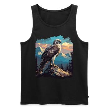 Faucon Faucon - Débardeur bio Premium Homme - noir - Devant - AI Model Male 178 light (178cm)