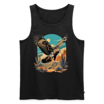 Falken Falke - Männer Premium Bio Tank Top - Schwarz - Vorne - AI Model Male 178 light (178cm)