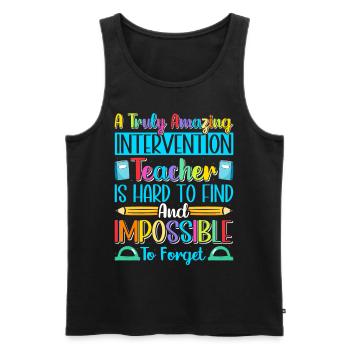 Intervention Teacher, Intervention specialist - Männer Premium Bio Tank Top - Schwarz - Vorne - AI Model Male 178 light (178cm)