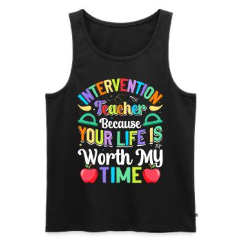 Intervention Teacher, Intervention specialist - Männer Premium Bio Tank Top - Schwarz - Vorne - AI Model Male 178 light (178cm)