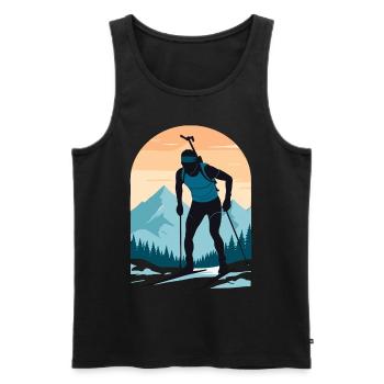 Biathlon Biathlete Winter Sports - Men's Premium Organic Tank Top - black - Front - AI Model Male 178 light (178cm)