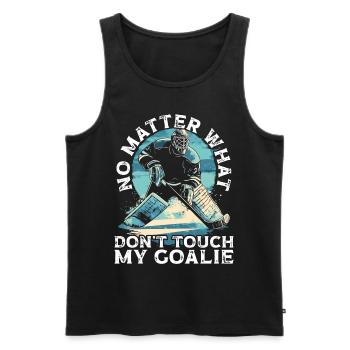 Gardien de but de hockey sur glace Gardien de but de hockey sur glace - Débardeur bio Premium Homme - noir - Devant - Michal (187cm)