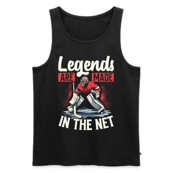 Gardien de but de hockey sur glace Gardien de but de hockey sur glace - Débardeur bio Premium Homme - noir - Devant - Michal (187cm)