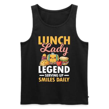 Lunch Lady Legend Serving Up Smiles Daily - Männer Premium Bio Tank Top - Schwarz - Vorne - Michal (187cm)